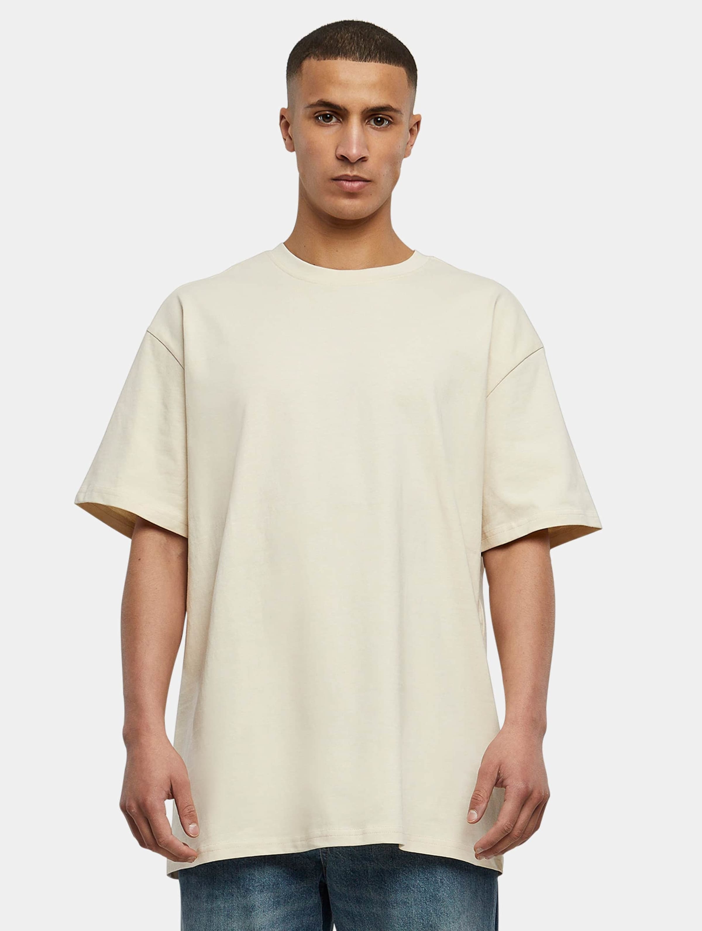 Urban Classics Heren Tshirt -S- Heavy Oversized Ivoorkleurig