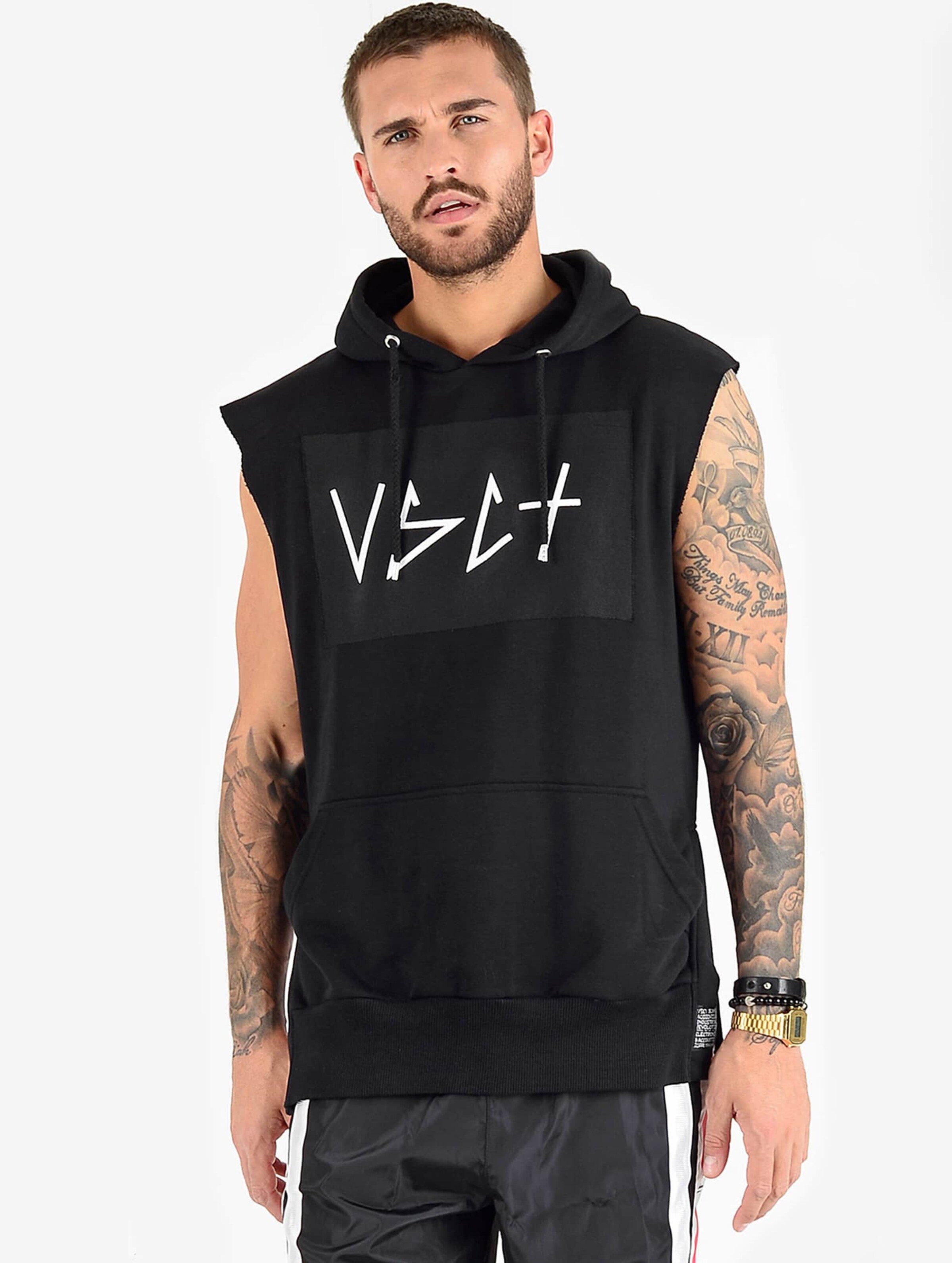 VSCT Clubwear Logo Hooded Tank Tops Mannen op kleur zwart, Maat L