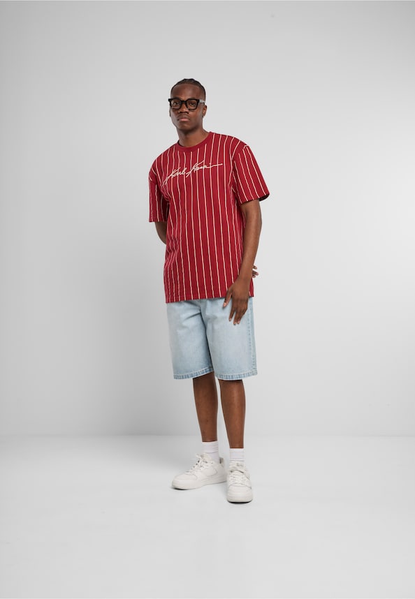 Autograph Pinstripe Jersey Boxy T-Shirt-2