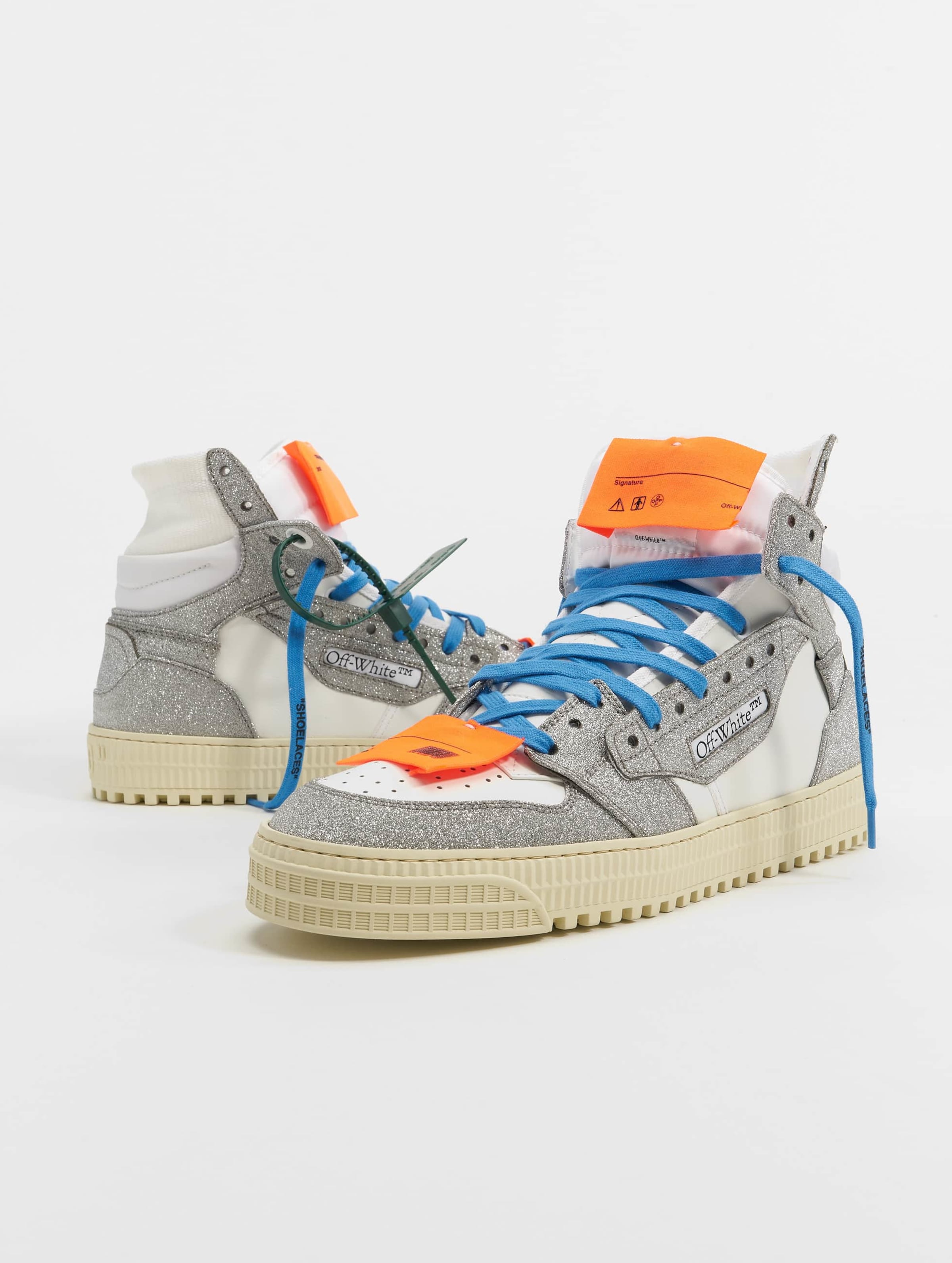 Off white glitter store shoes