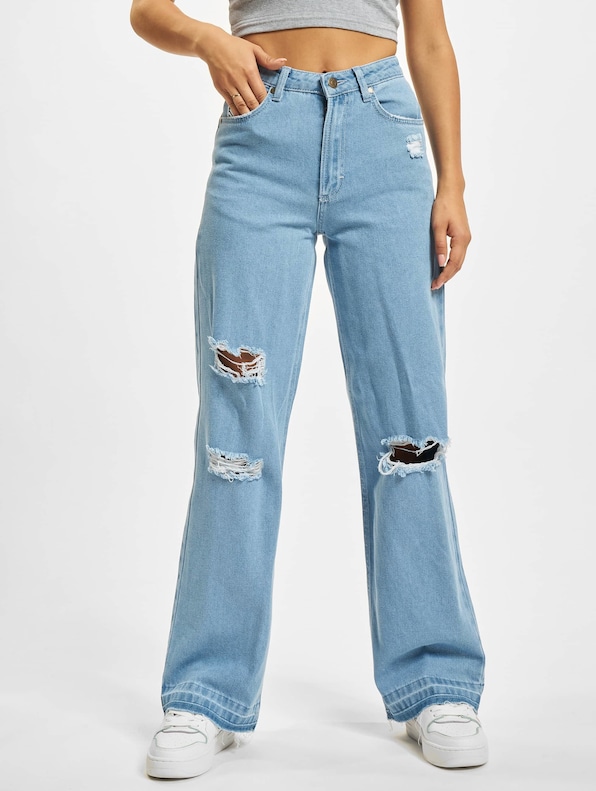 KW222-008-1 KK OG Distressed Wide Leg Denim Pants-2