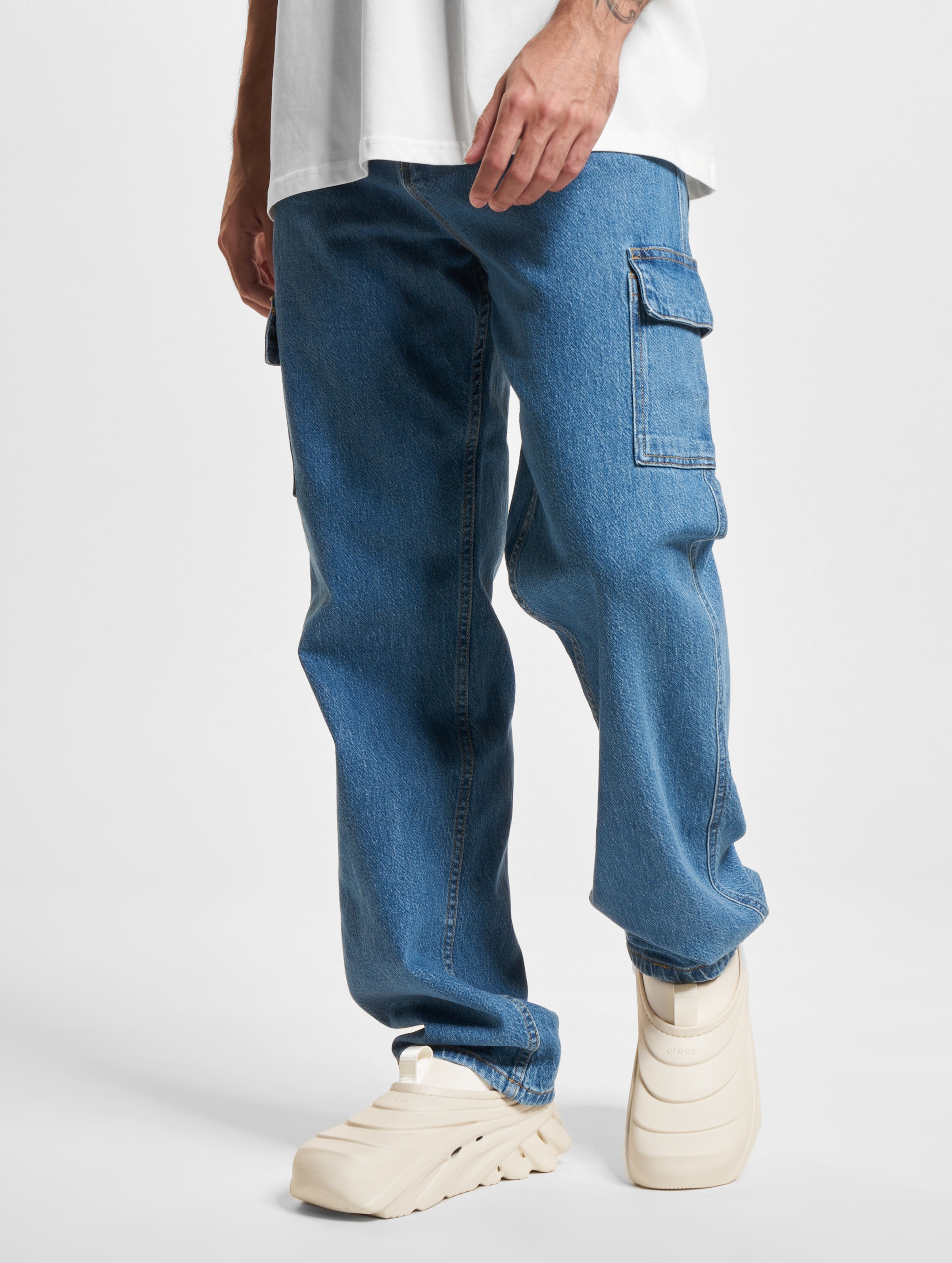 Denim Project Cargo Loose Jeans Männer,Unisex op kleur blauw, Maat 32