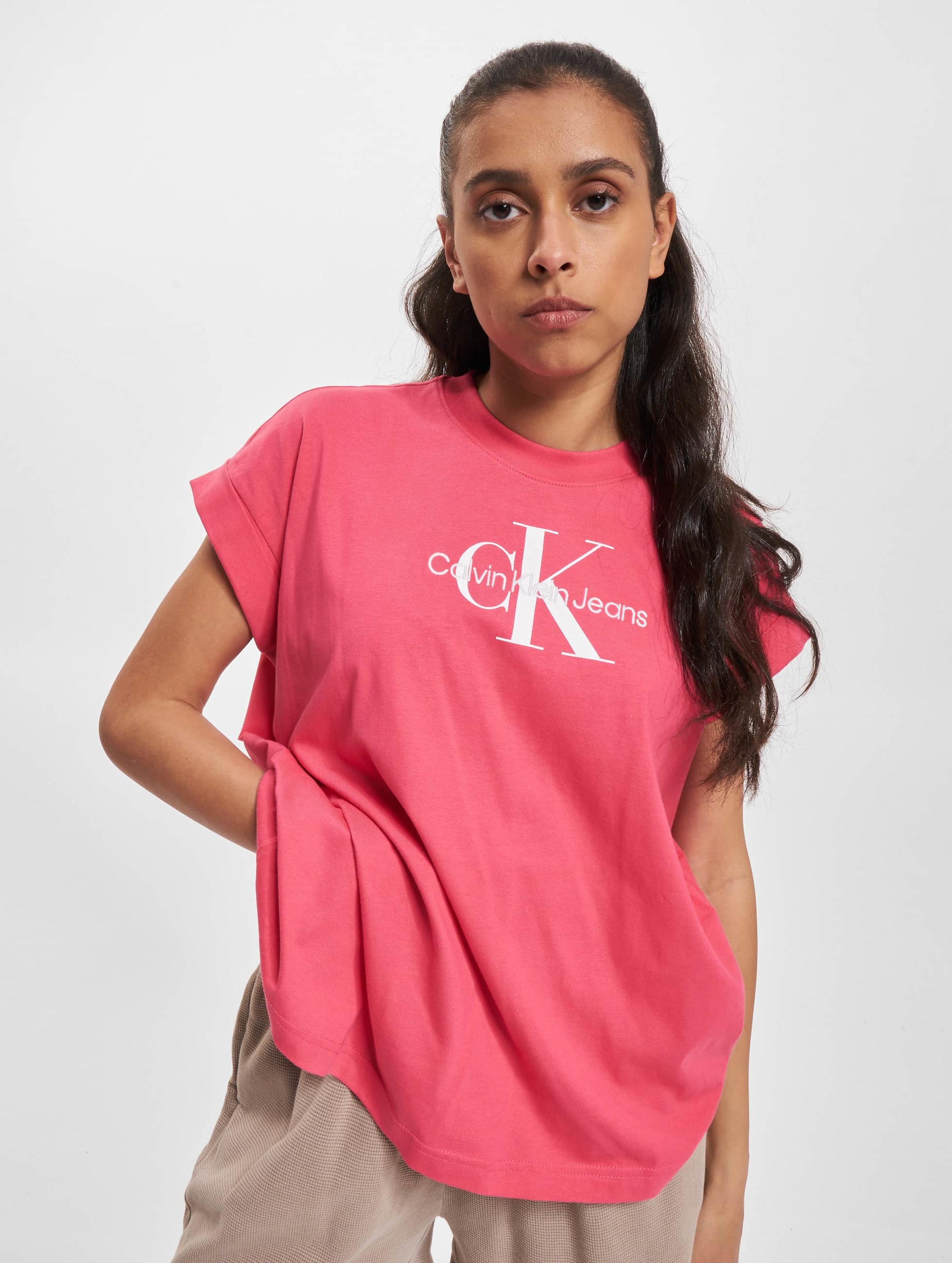 Calvin Klein Jeans Archival Monologo Relaxed T-Shirt Vrouwen op kleur roze, Maat L