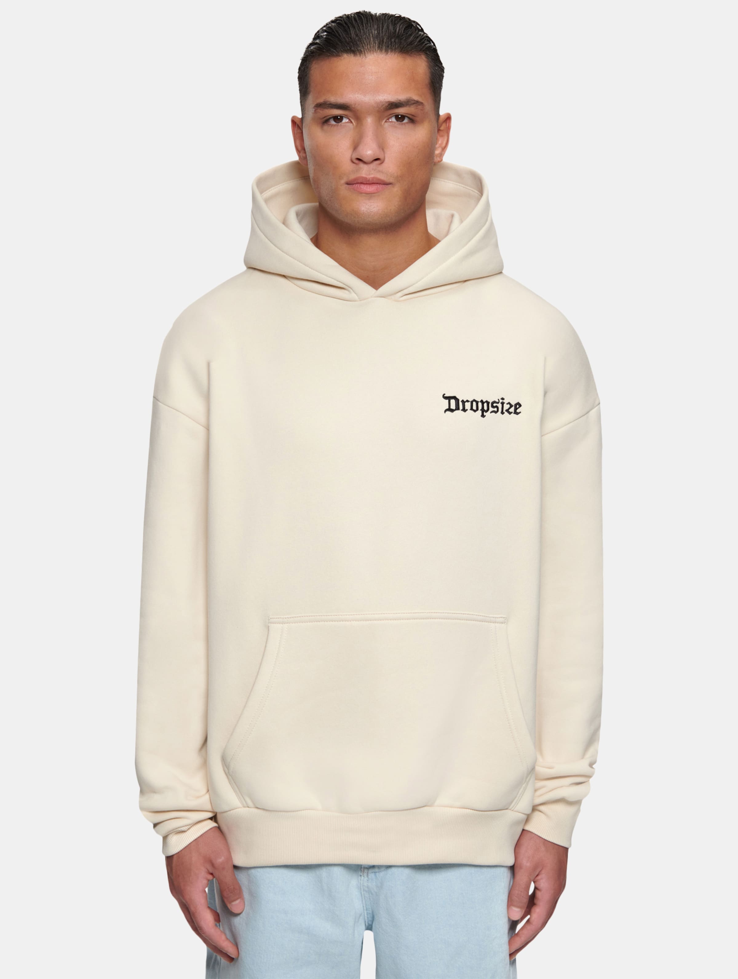 Dropsize Heavy Oversize Number Hoodies op kleur beige, Maat S