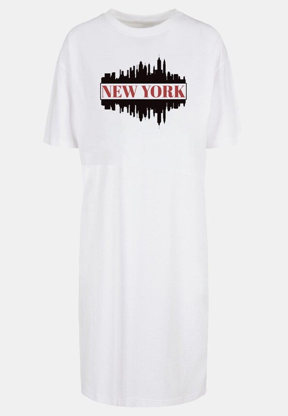 Ladies New York  Organic Oversized Slit Tee Dress-4