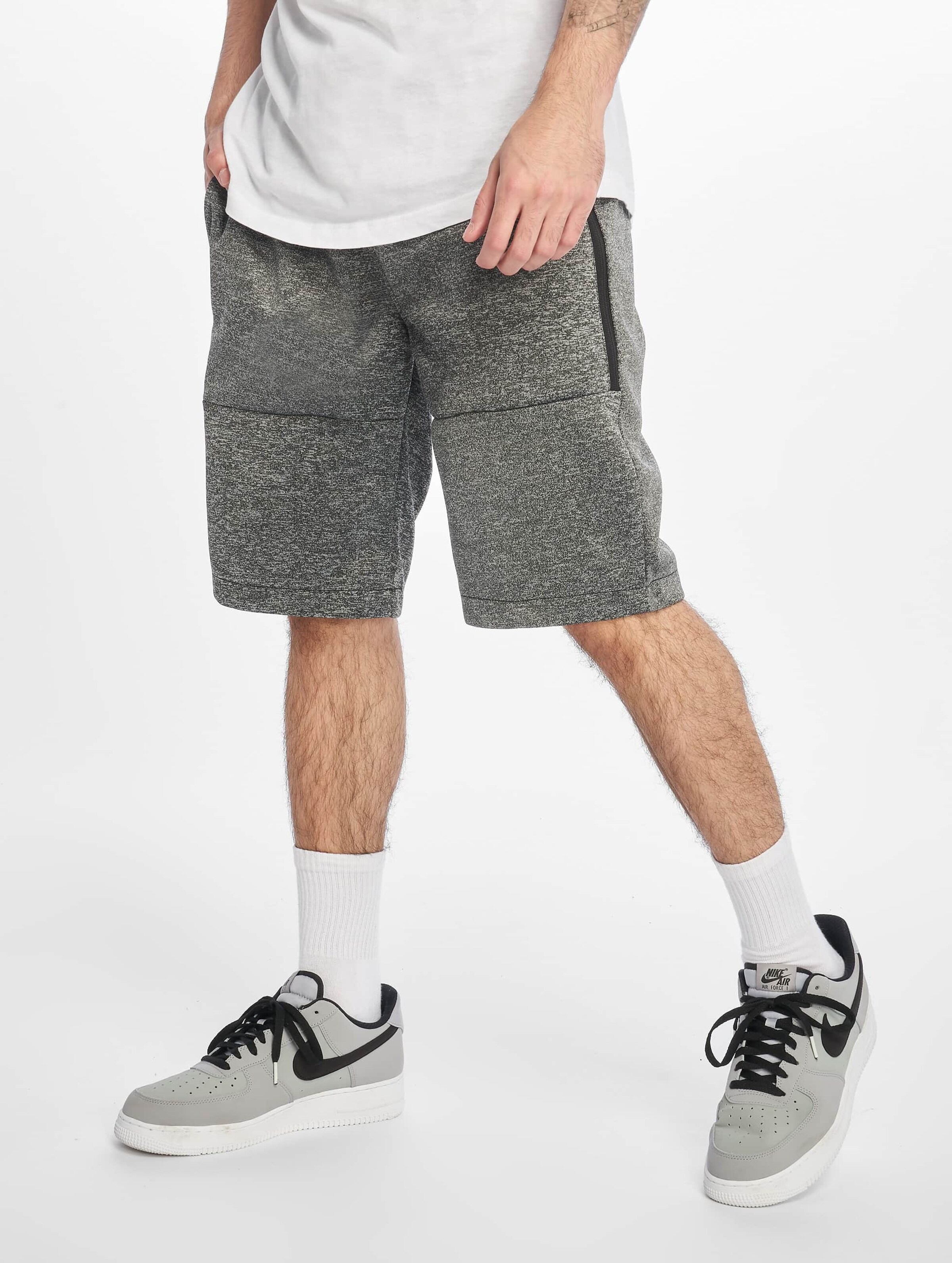 Southpole Zipper Pocket Marled Tech Fleece Shorts Mannen op kleur zwart, Maat XL