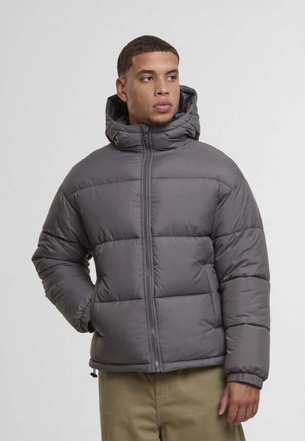 Basic Puffer Jacket with Hood-0