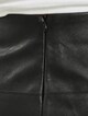 Petite Black Faux Leather Mini-4