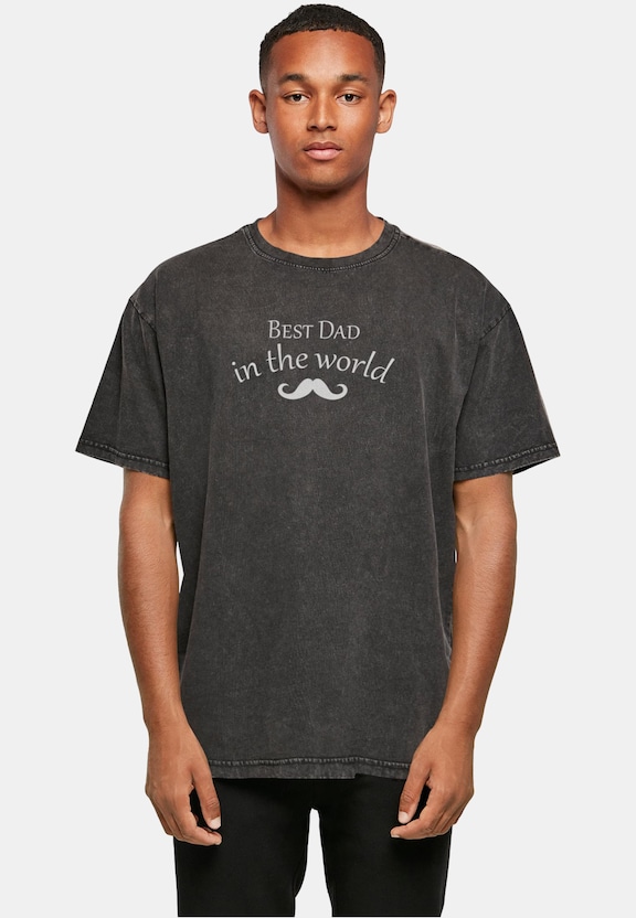Fathers Day - Best dad in the world 2 Acid Washed Heavy Oversized-0