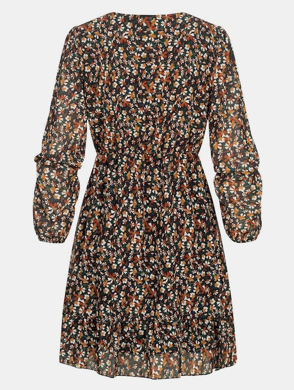 Cloud5ive Chiffon V-Neck und Wickeloptik Blumen Print Dress-2