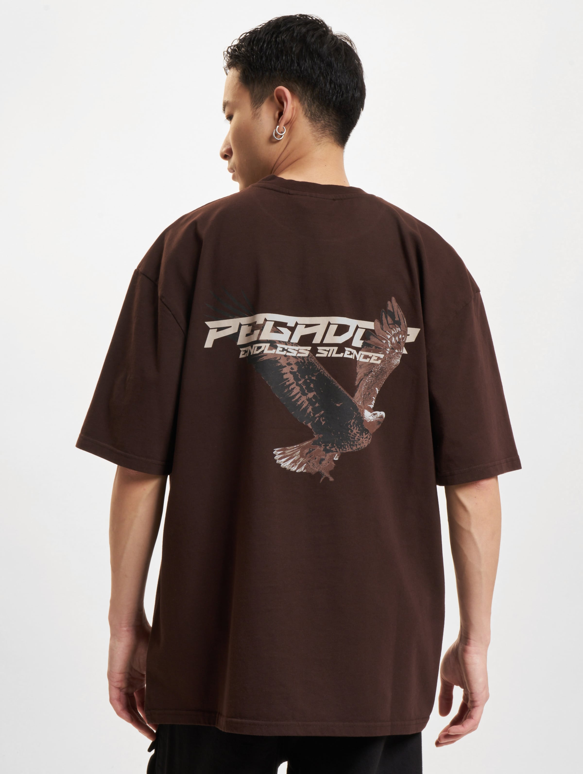 PEGADOR Fenton Oversized T-Shirt Mannen op kleur bruin, Maat XXL
