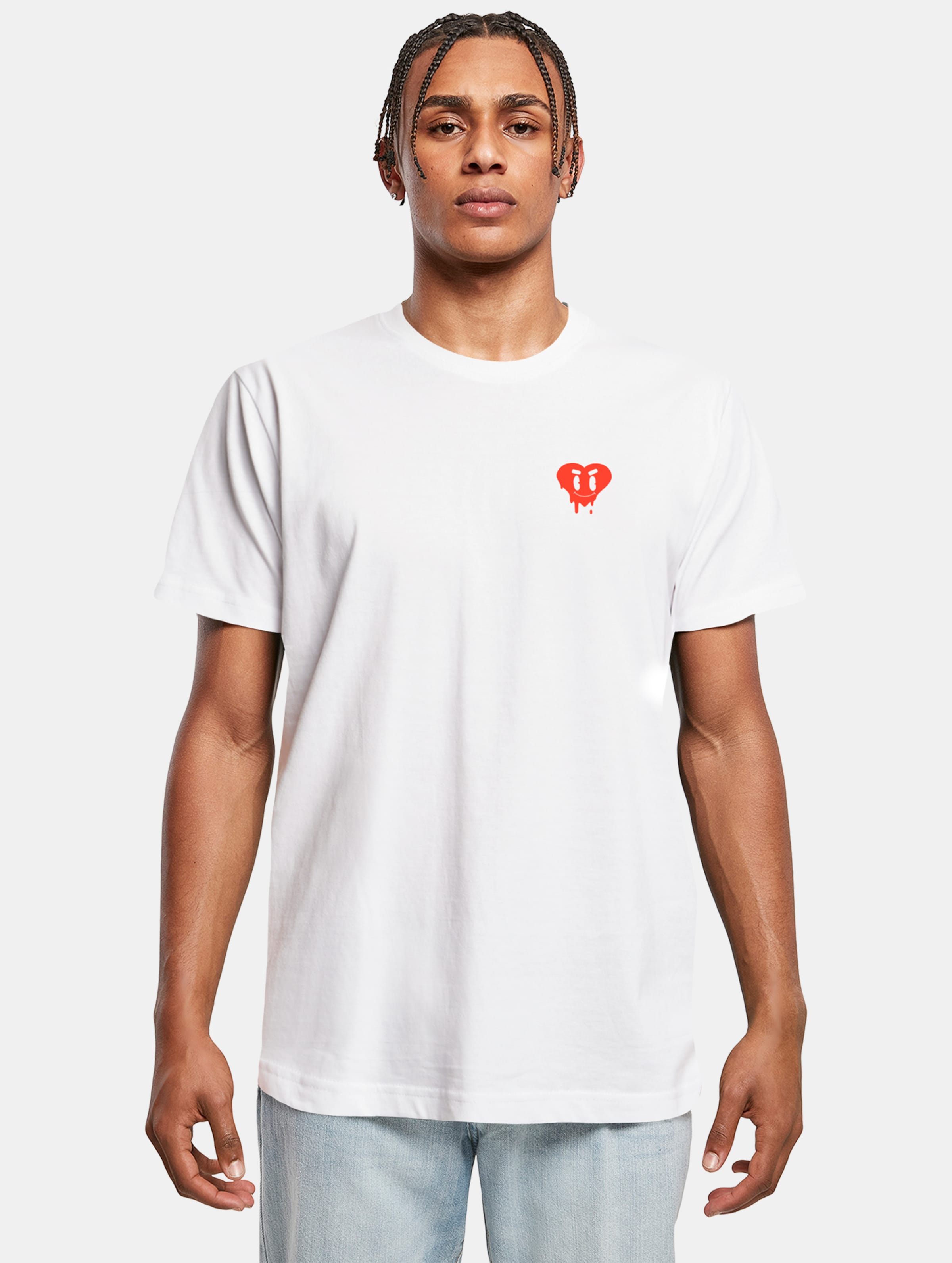 Mister Tee Heart Drip T-Shirts Männer,Unisex op kleur wit, Maat S