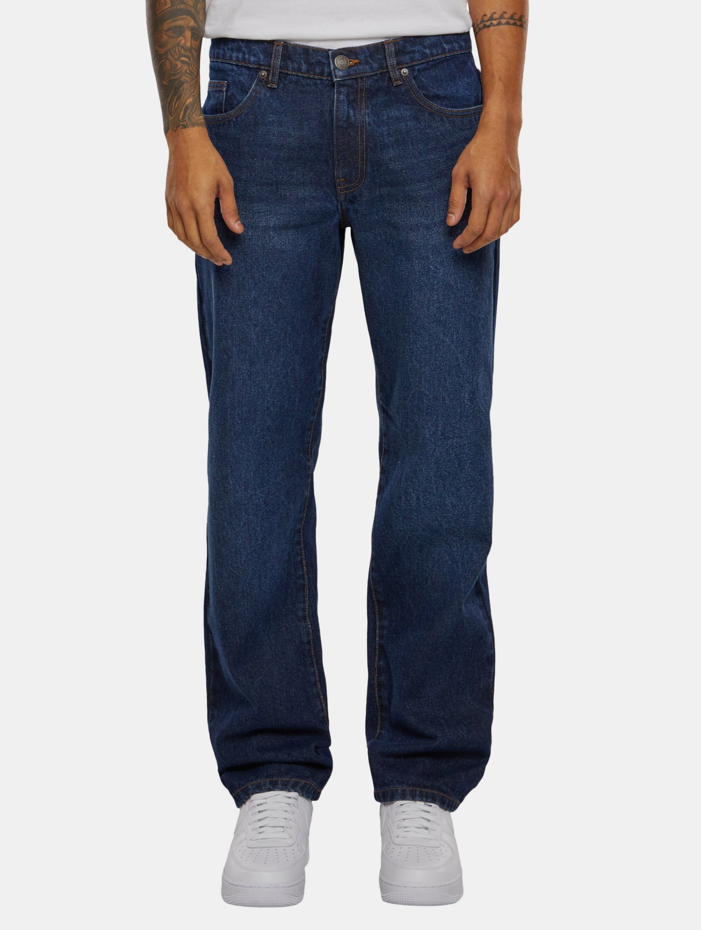 Urban Classics - Heavy Ounce Jeans Broek rechte pijpen - Taille, 33 inch - Blauw