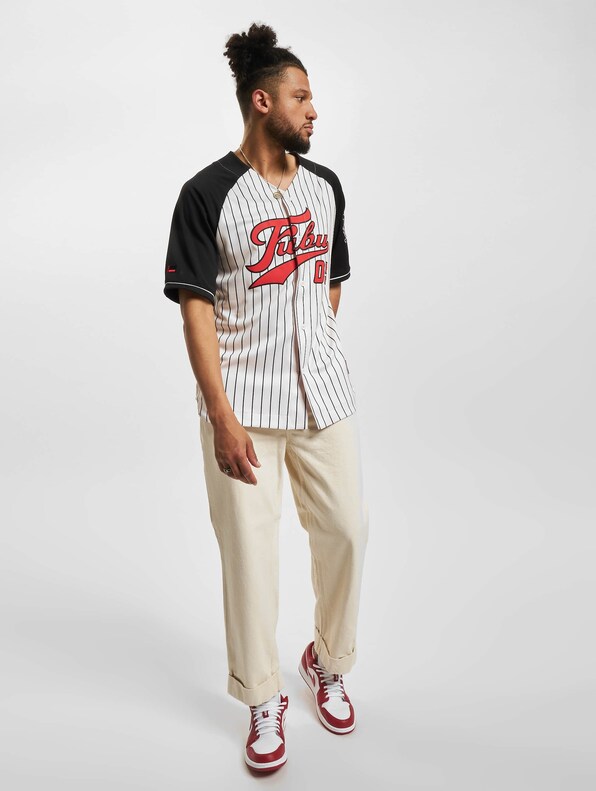 FUBU Varsity Pinstriped Baseball Jersey-5