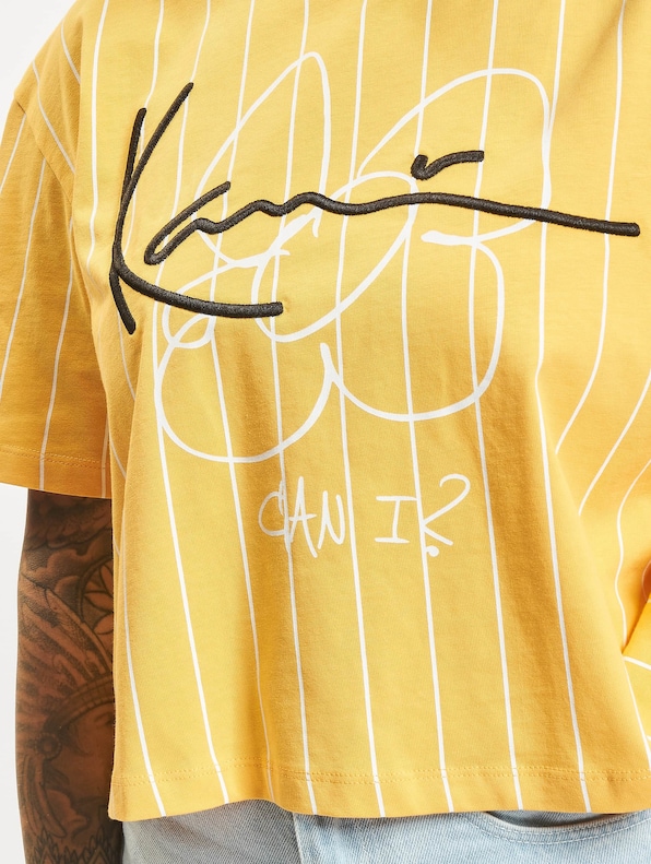 Karl Kani Signature Crop Pinstripe T-Shirt Light-3