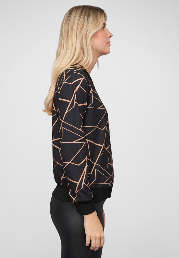 Blouson Bomber-Jacket with zick zack print-3