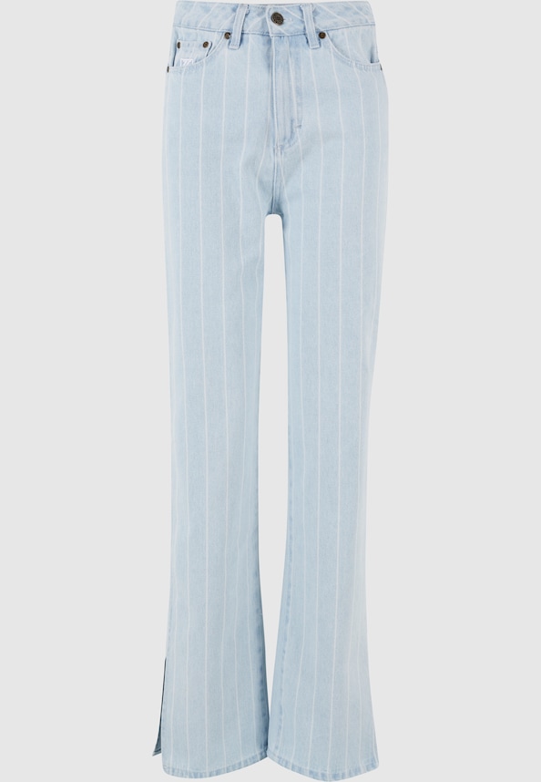 KW221-088-1 KK OG Pinstripe Slit Jeans-5