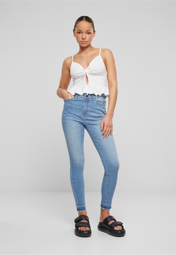 Ladies Waffle Pique Ruffle Top-4