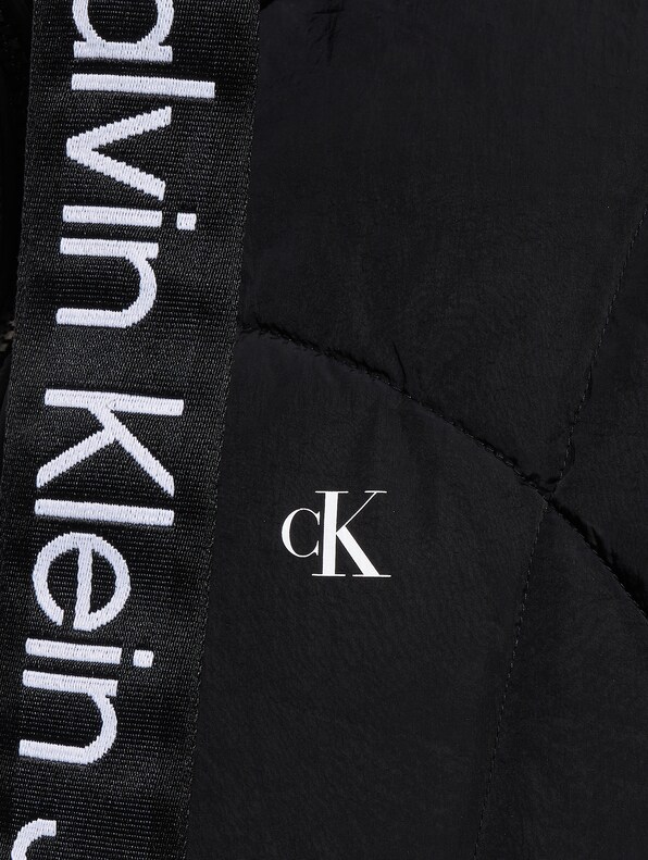 Calvin Klein Logo Drawstring Short Puffer Jackets-4