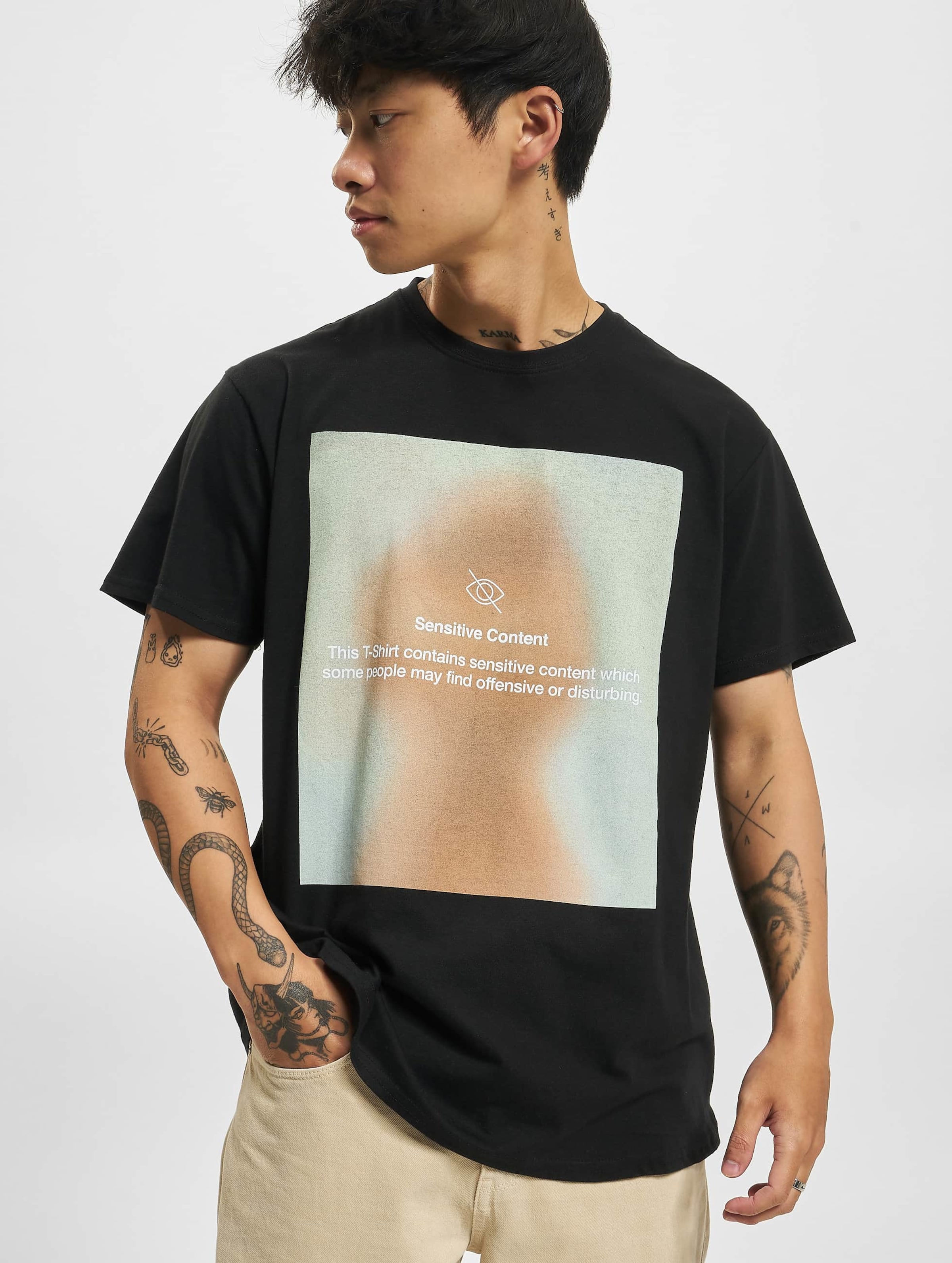 Mister Tee Sensitive Content T-Shirt Männer,Unisex op kleur zwart, Maat S