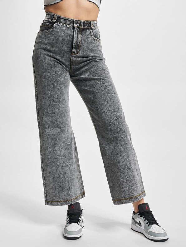High Waist Wide Leg - Washed Denim-1