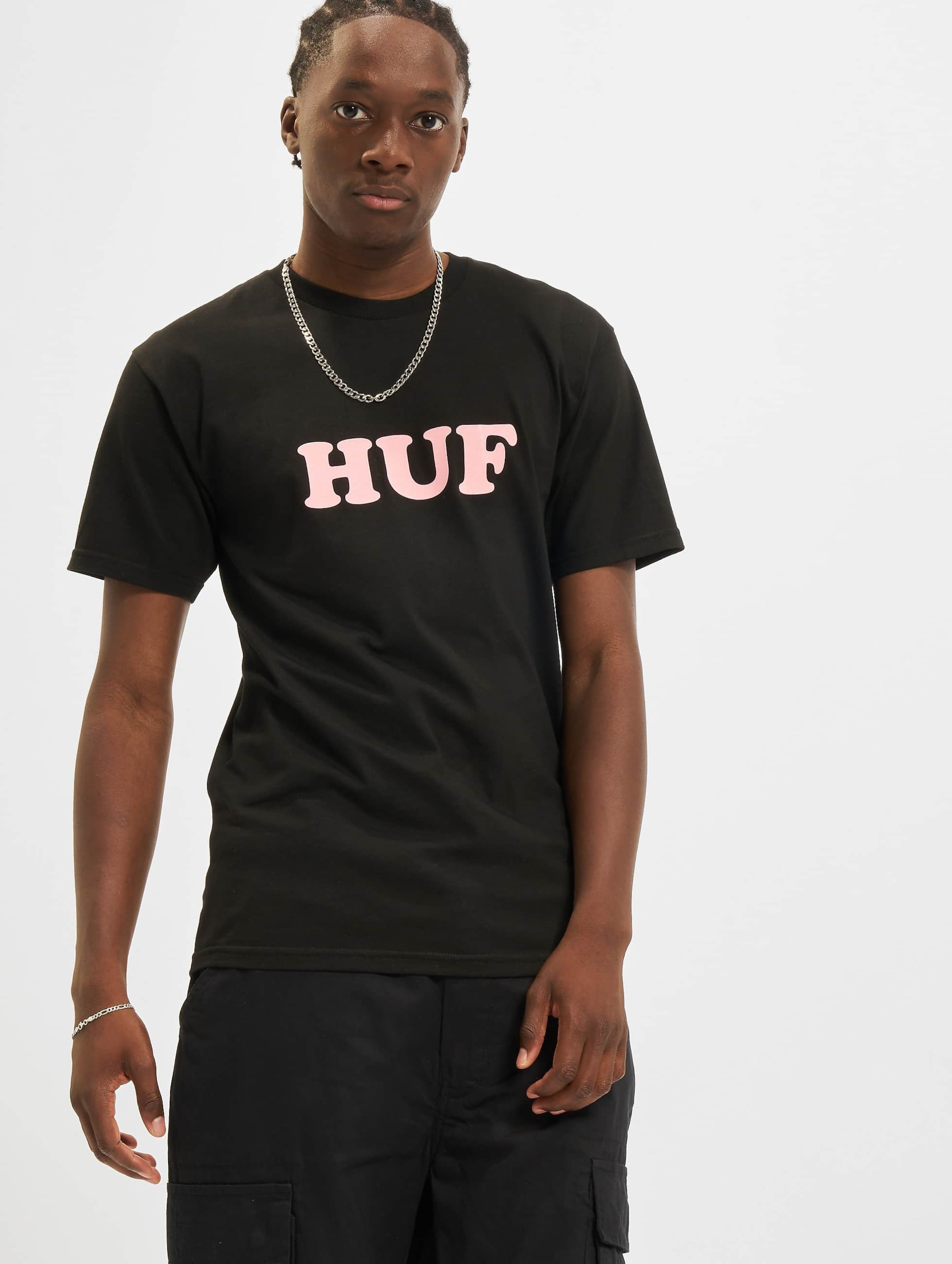HUF Cooper Flock T-Shirt Männer,Unisex op kleur zwart, Maat S