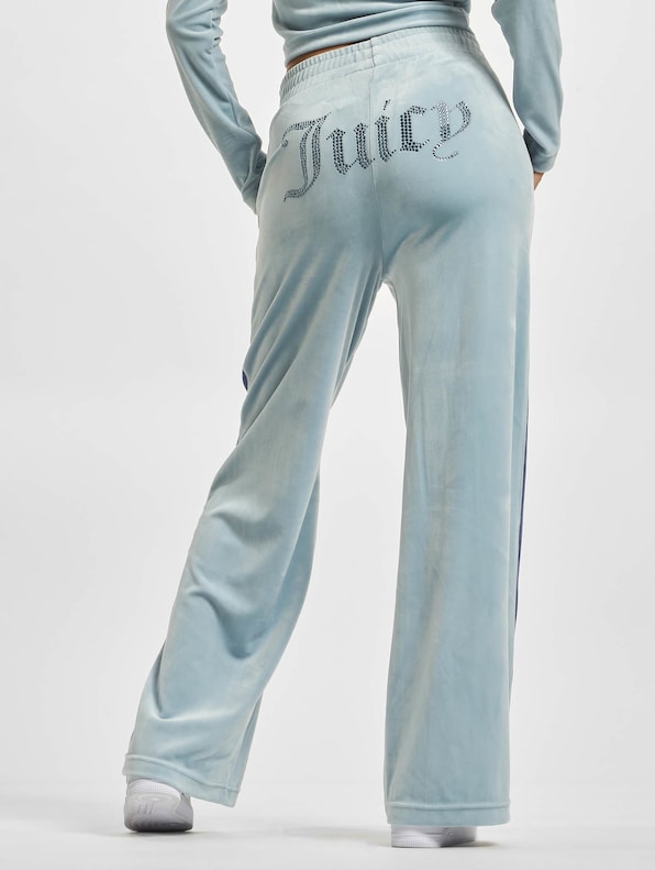 Juicy Couture Velour Wide Leg Track Pant Blue-2