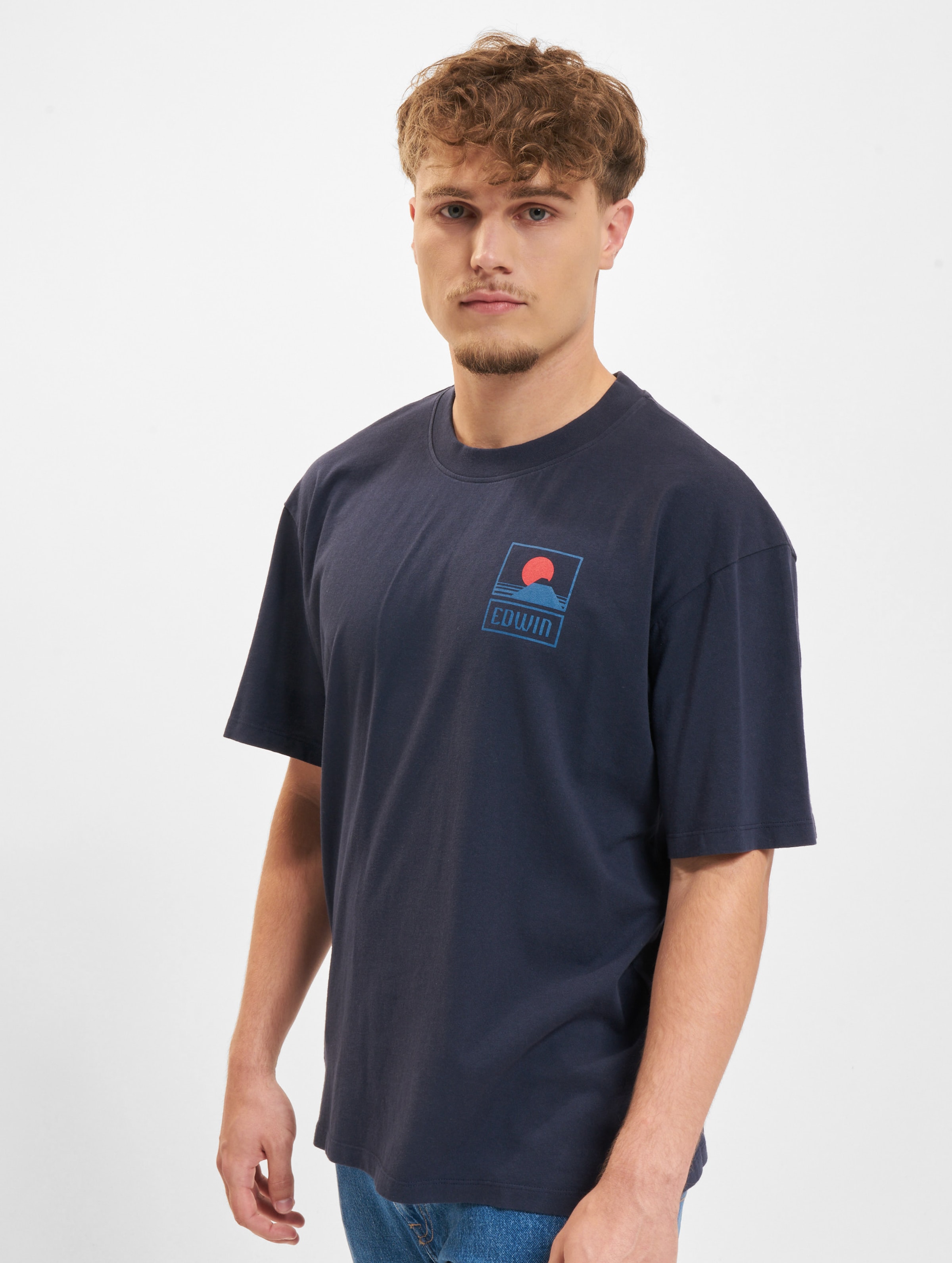 Edwin shirt sunset on Navy-L