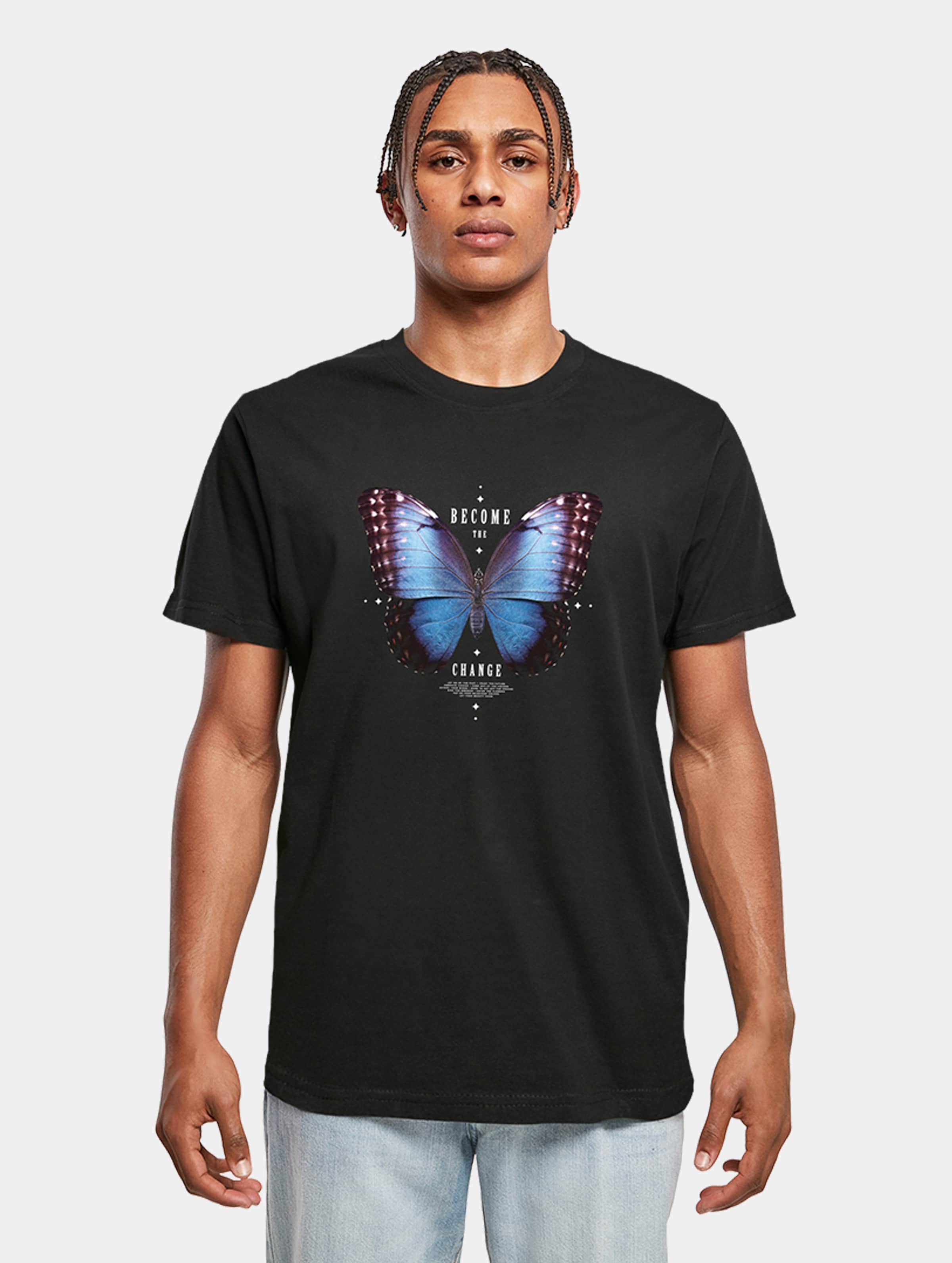 Mister Tee - Become the Change Butterfly Heren T-shirt - XXL - Zwart