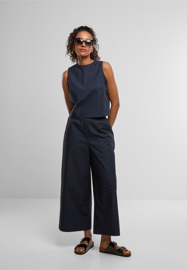 Ladies Popeline Cropped Top-3