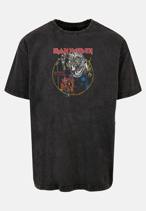 Iron Maiden - Colours Circle Acid Washed Heavy Oversized-2