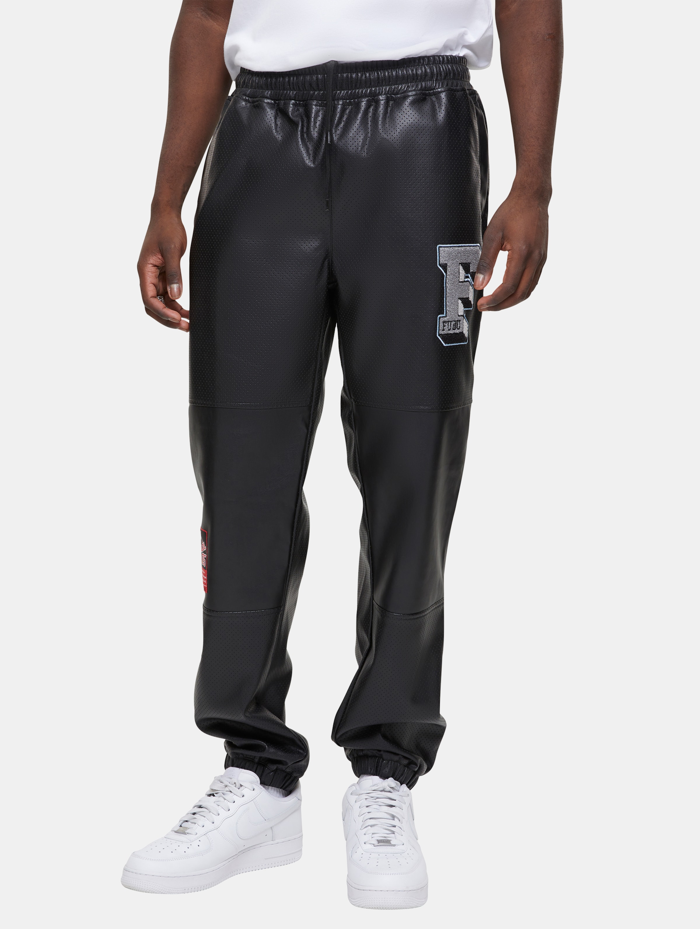 Fubu College Leather Pants Männer,Unisex op kleur zwart, Maat XL