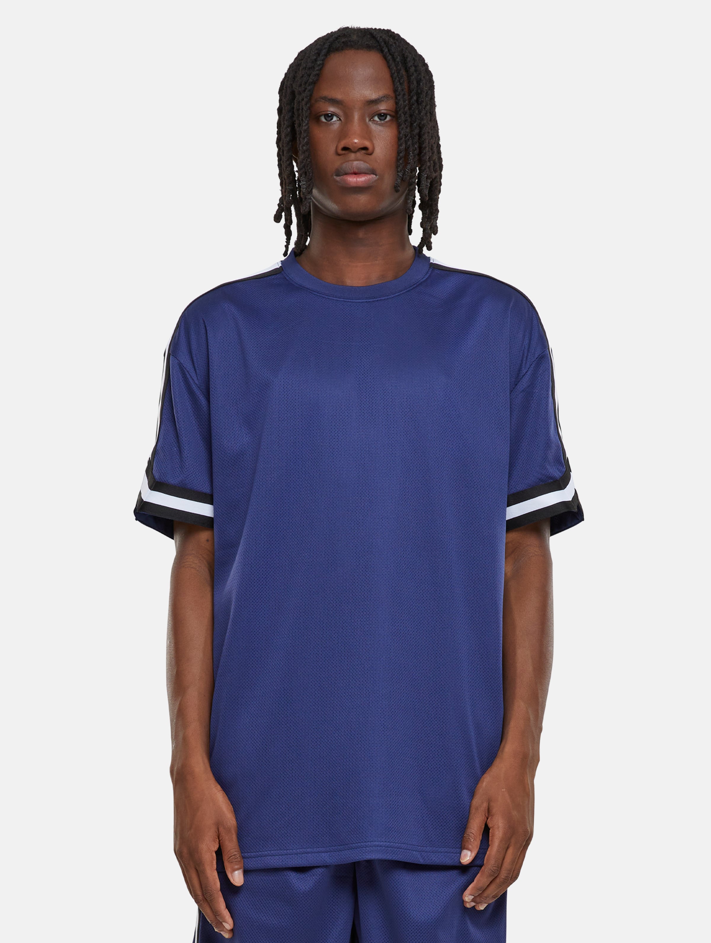 Urban Classics Oversized Stripes Mesh T-Shirts Männer,Unisex op kleur blauw, Maat S