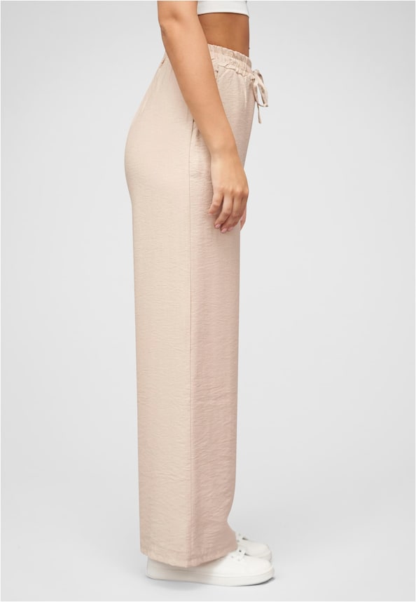 Weite Viskose Hose mit elastischen Bund und Deko-Tunnelzug-3