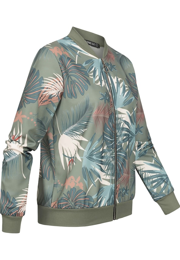 Cloud5ive Damen Blouson Bomberjacke mit Tropical Print-3