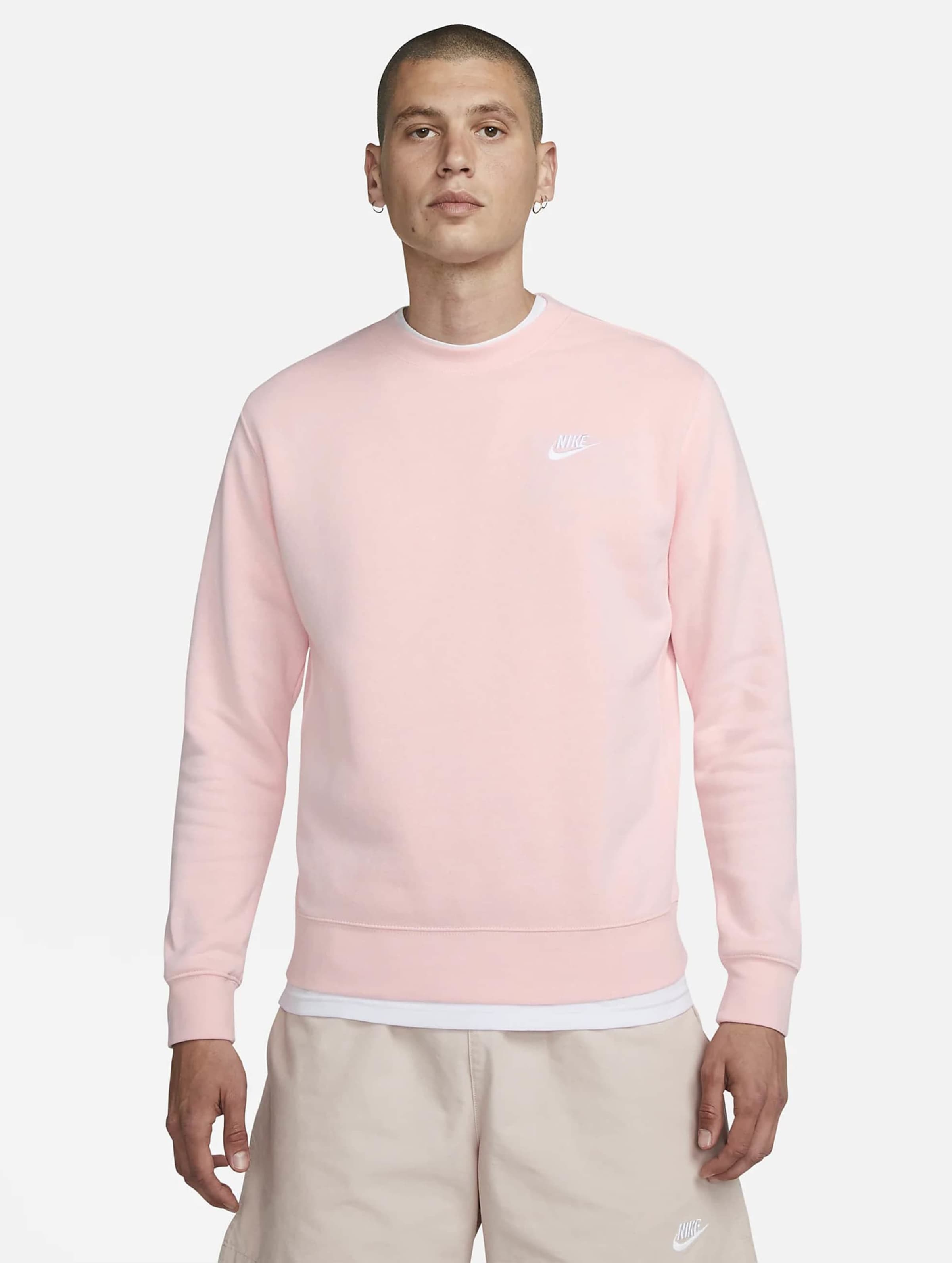 Nike Club Crw Bb Pullover Mannen op kleur roze, Maat 4XL