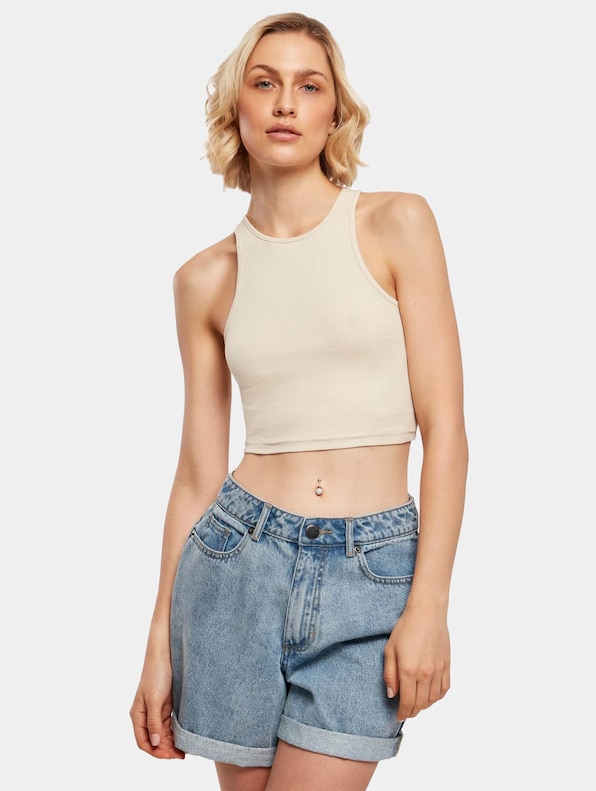 Ladies Cropped Rib-0