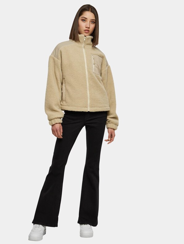 Urban Classics Ladies Sherpa Mix Winterjacken-3