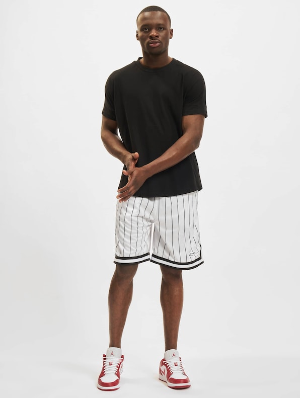 KM-PS011-002-02 Small Signature Pinstripe Mesh Shorts-4