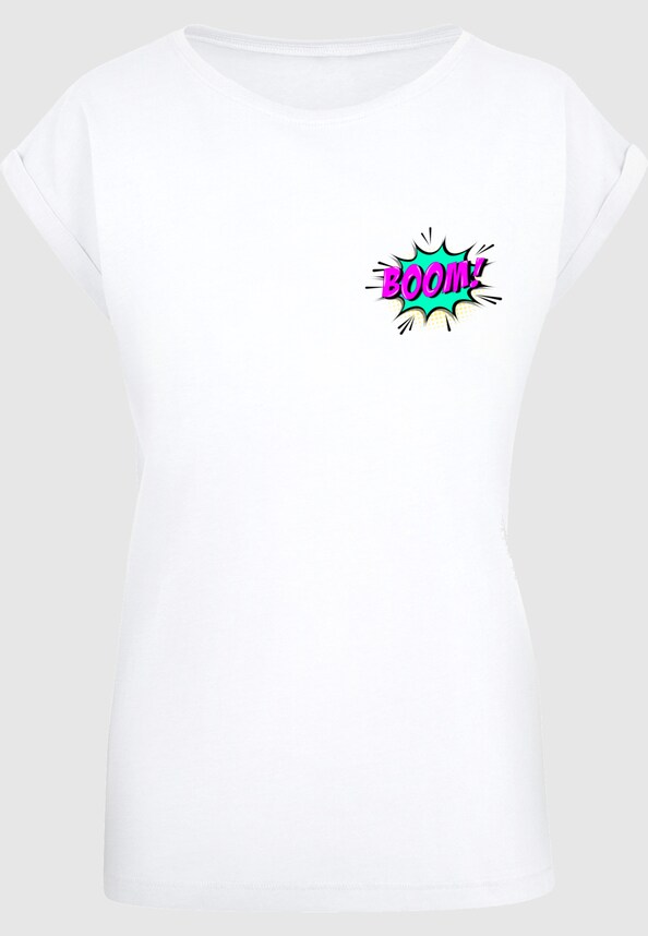 Ladies BOOM Comic Extended Shoulder Tee-2