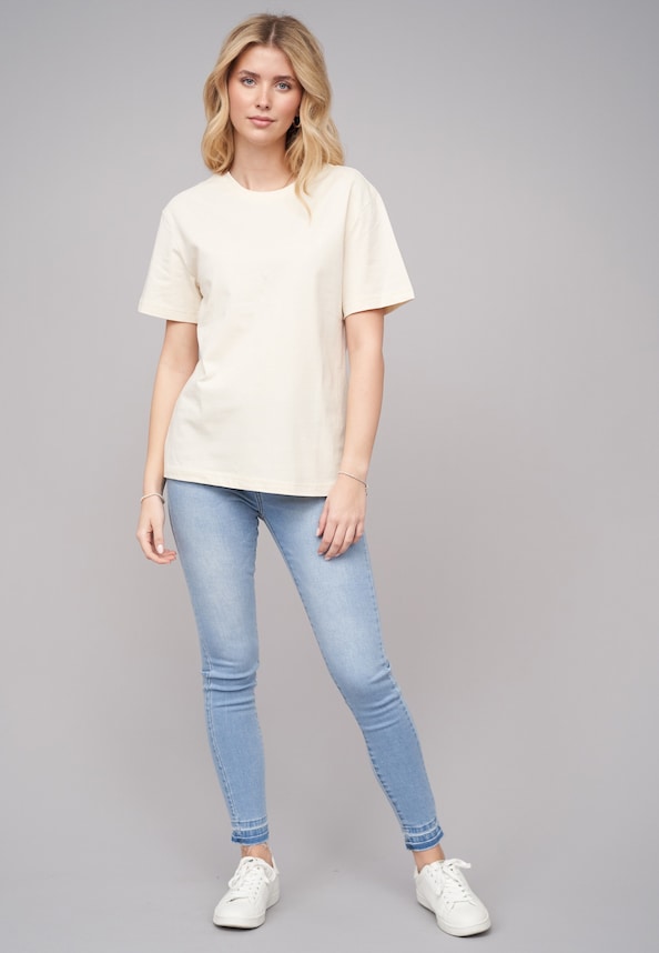 Ladies 77 Good Things Sand Tee-4