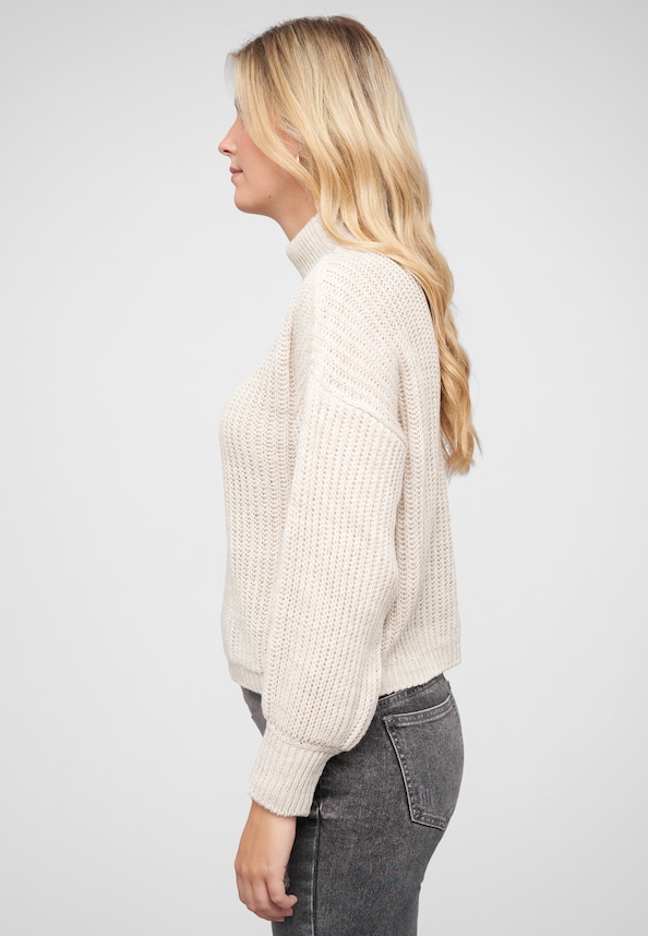 Pullover mit Stehrollkragen und V-Ausschnitt-2