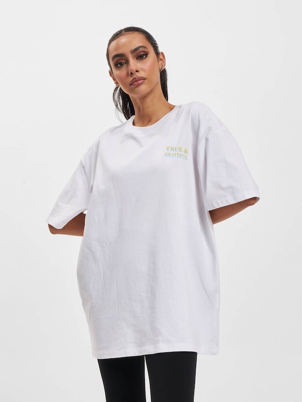 Only Luna Print Top Box T-Shirt Bright White/Grateful-0