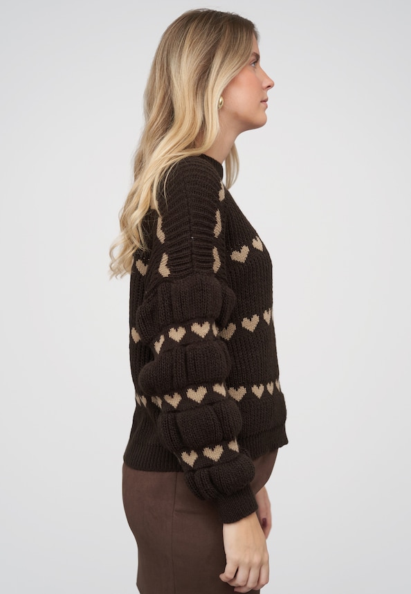 Knit Sweater with hearts-3