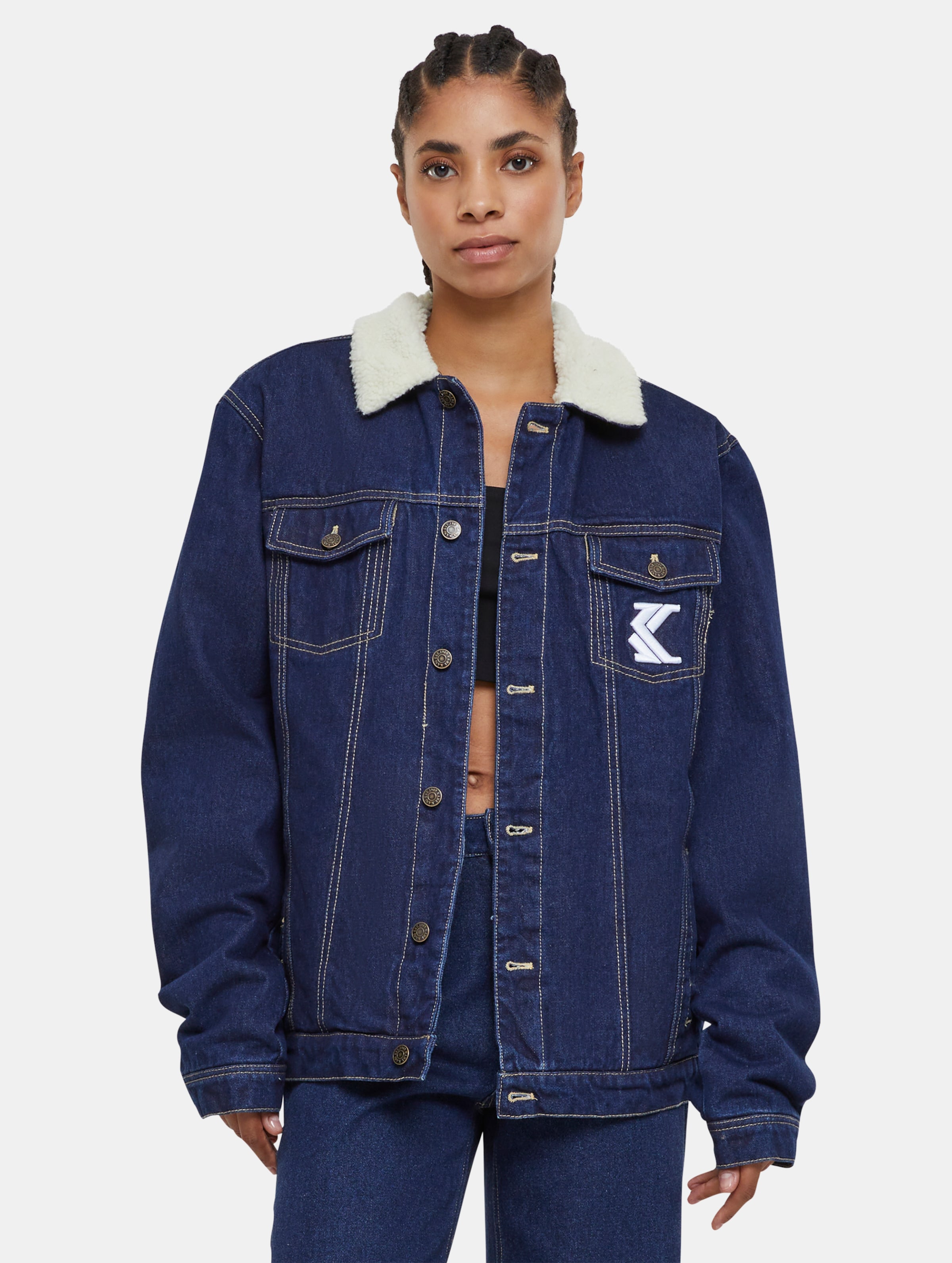 Karl Kani KK Retro Rinsed Denim Jacket Frauen,Männer,Unisex op kleur blauw, Maat XS