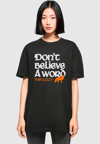 Ladies Thin Lizzy - Dont Believe A Word Fox Oversized Boyfriend Tee