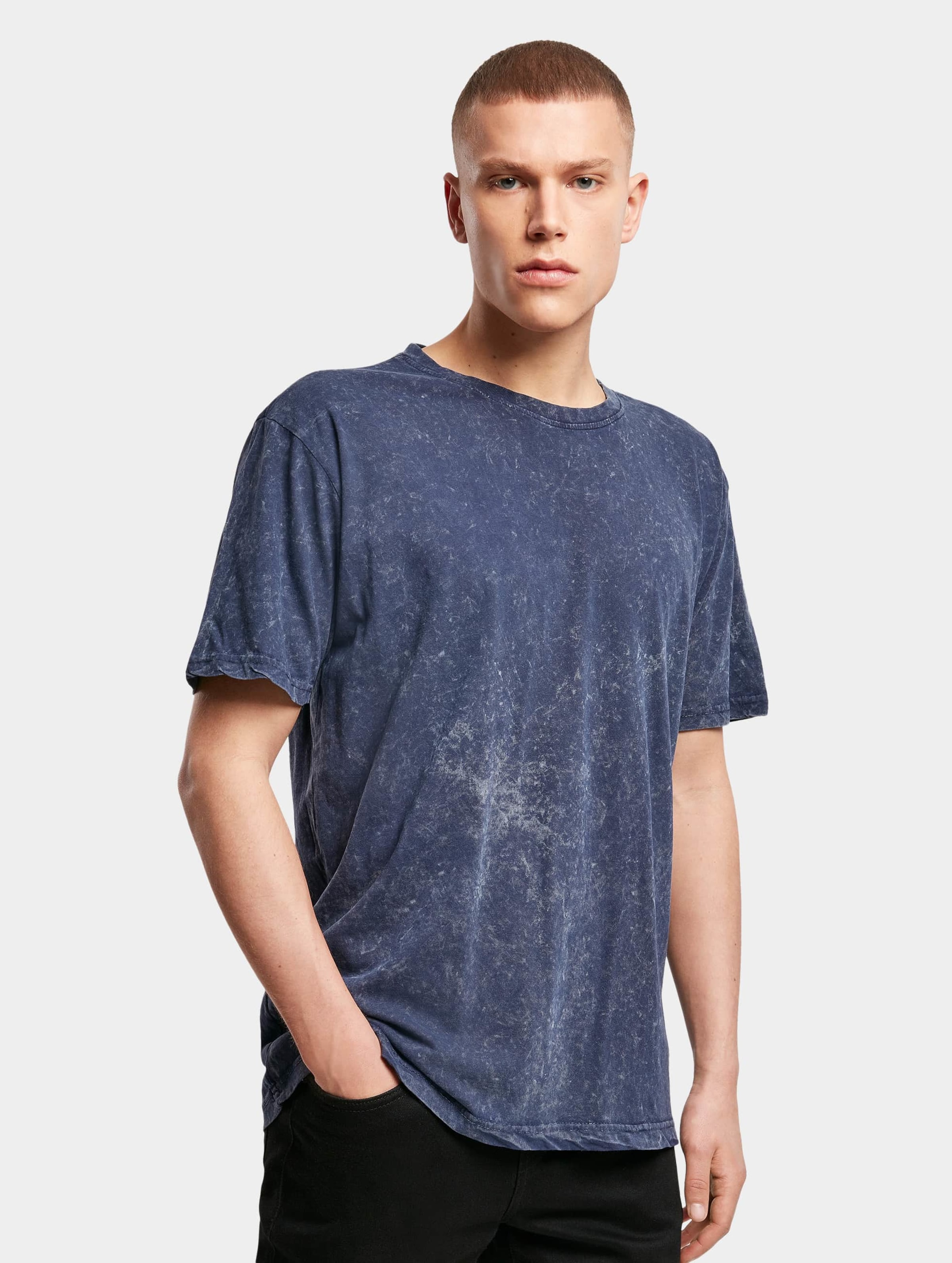 Build Your Brand Acid Washed Tee Mannen op kleur wit, Maat XL