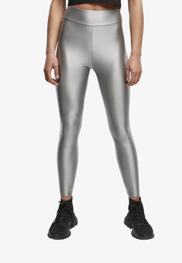 Ladies Highwaist Shiny Metallic Leggings-0