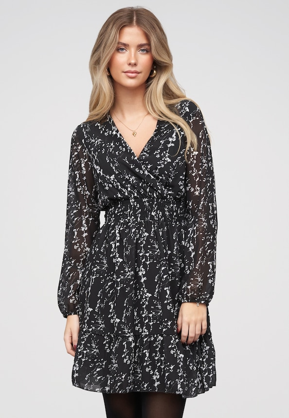 Longsleeve Dress with abstract print-0