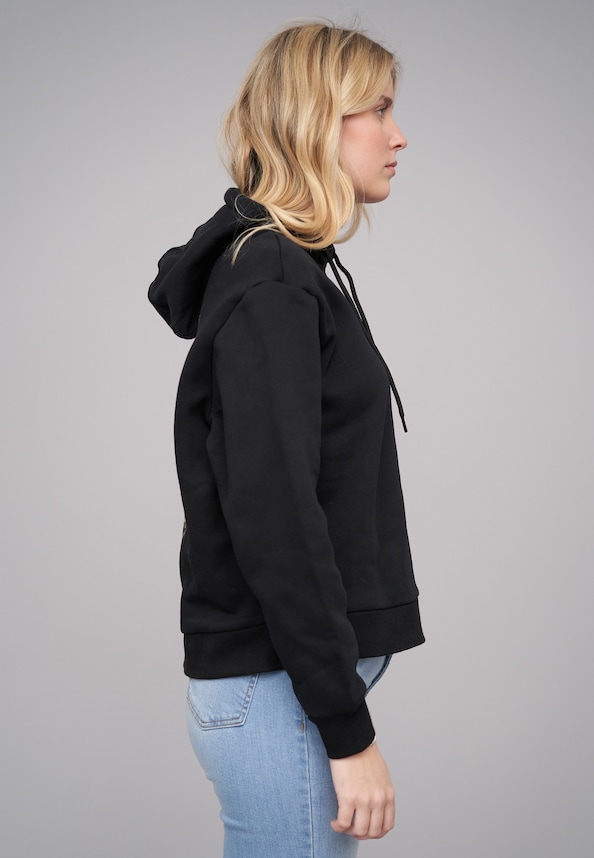 Ladies 77 Botanical Black Everyday Hoodie-3